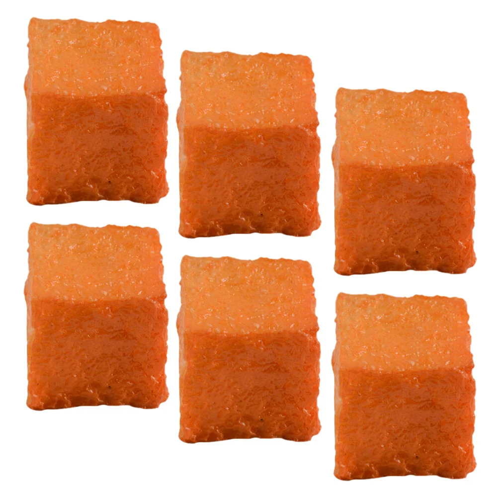 

6Pcs Lifelike PVC Fake Fish Tofu Realistic Artificial Food Home Kitchen Decor Prop Fake Food Artificial Fish Tofu
