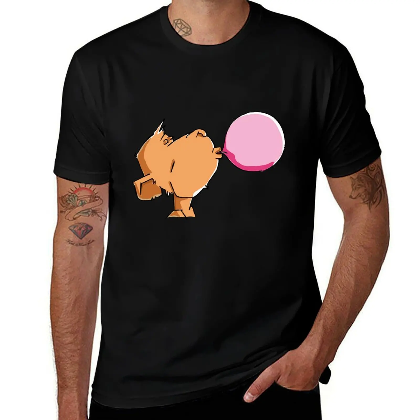 

The monkey chews a Chewing-Gum T-Shirt Cool Feeling Summer Tee Shirt