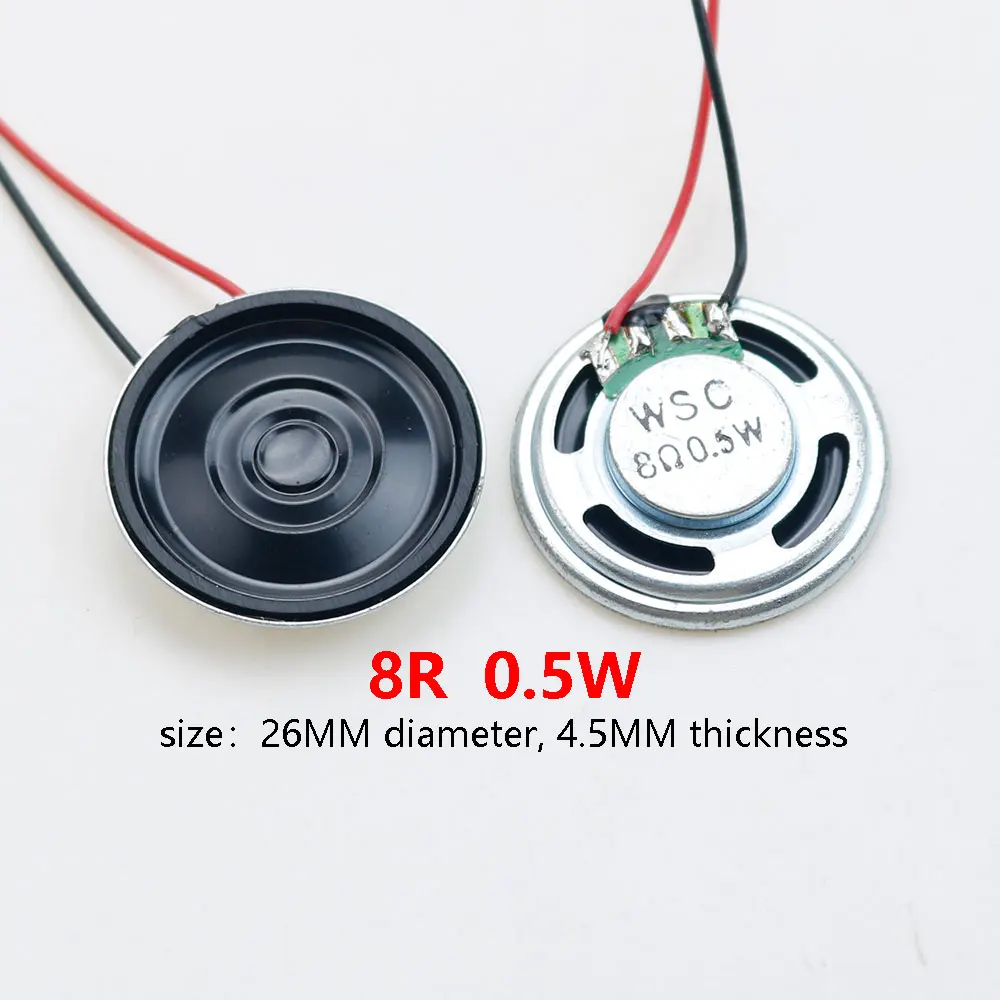 1Piece 8 32 Ohms 8R 32R 0.5W 1W 2W Diameter 20 23 26 28 30 32 36 40 50 MM Ultra-thin Speaker MX  DuPont Line 1.25 Terminal