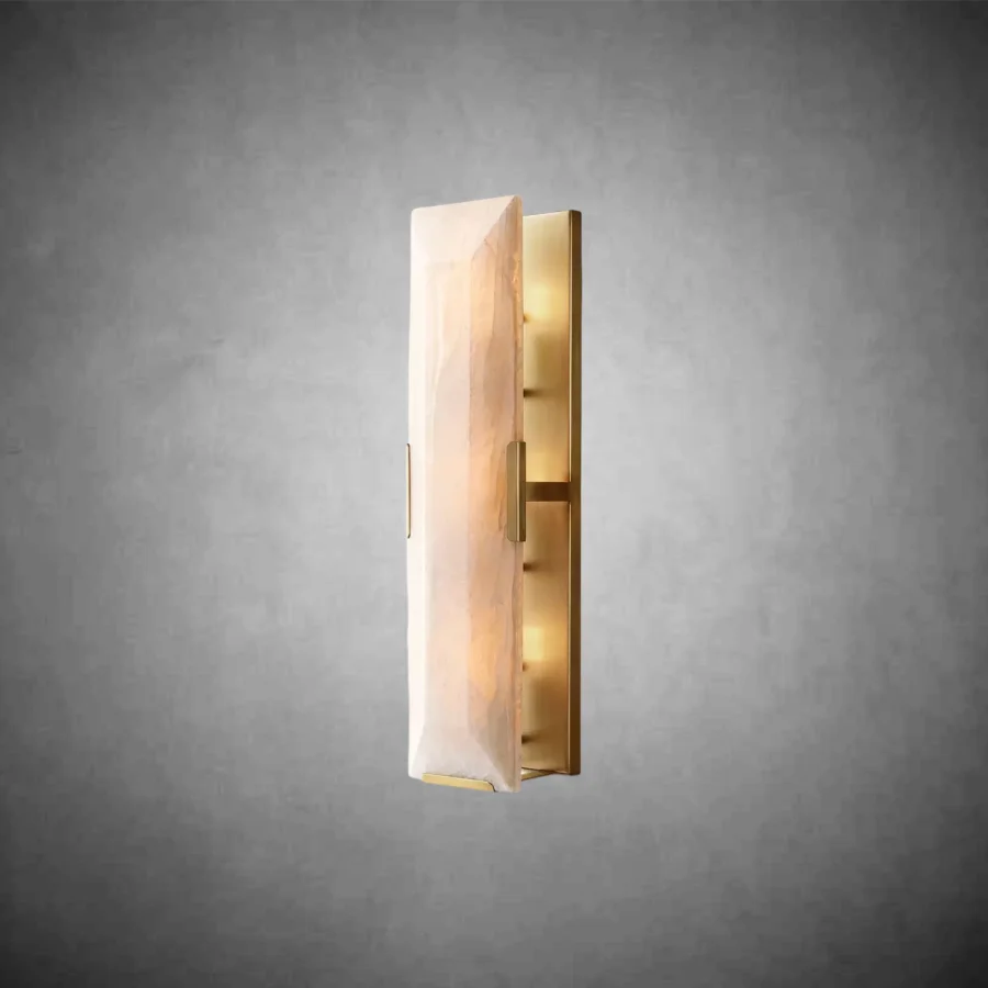 Long Square All Copper Marble Wall Lamps Led Home Decoration Living Room Background Crystal Light