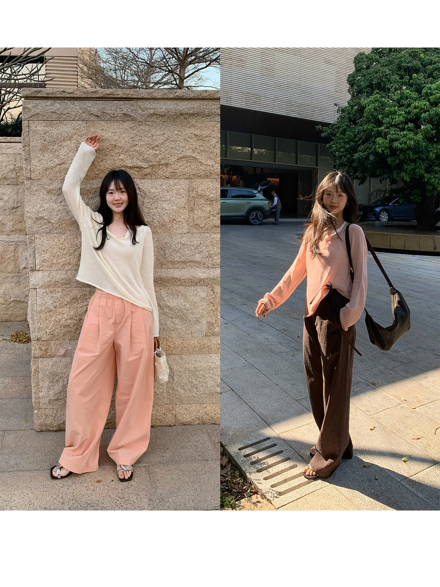 

Свободный женский вязаный топ с V-образным вырезом и длинными рукавами, из шелковой смеси, в непринужденном стиле, комфортный, модный, повседневный, свободного кроя