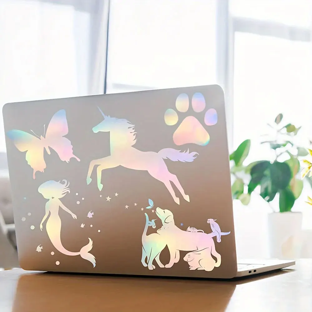 20sheets A4 printable holographic vinyl stickers, DIY labels holographic vinyl stickers, printable with inkjet printer view 3