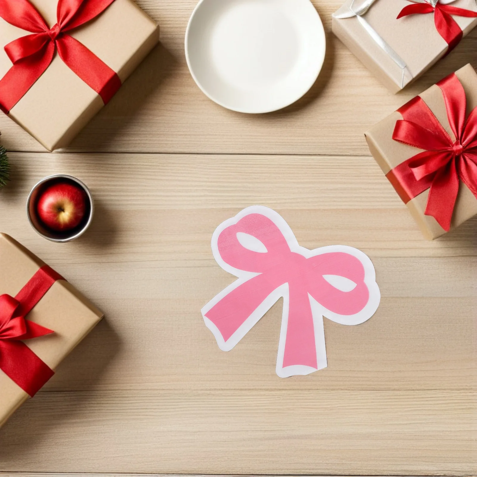 40 قطعة مناديل على شكل فيونكة على شكل فراشة 6.37 بوصة × 6.09 بوصة مناديل ورقية للاستعمال مرة واحدة باللون الوردي لحفلات أعياد الميلاد ومستلزمات الأنسجة المزخرفة للعشاء #3