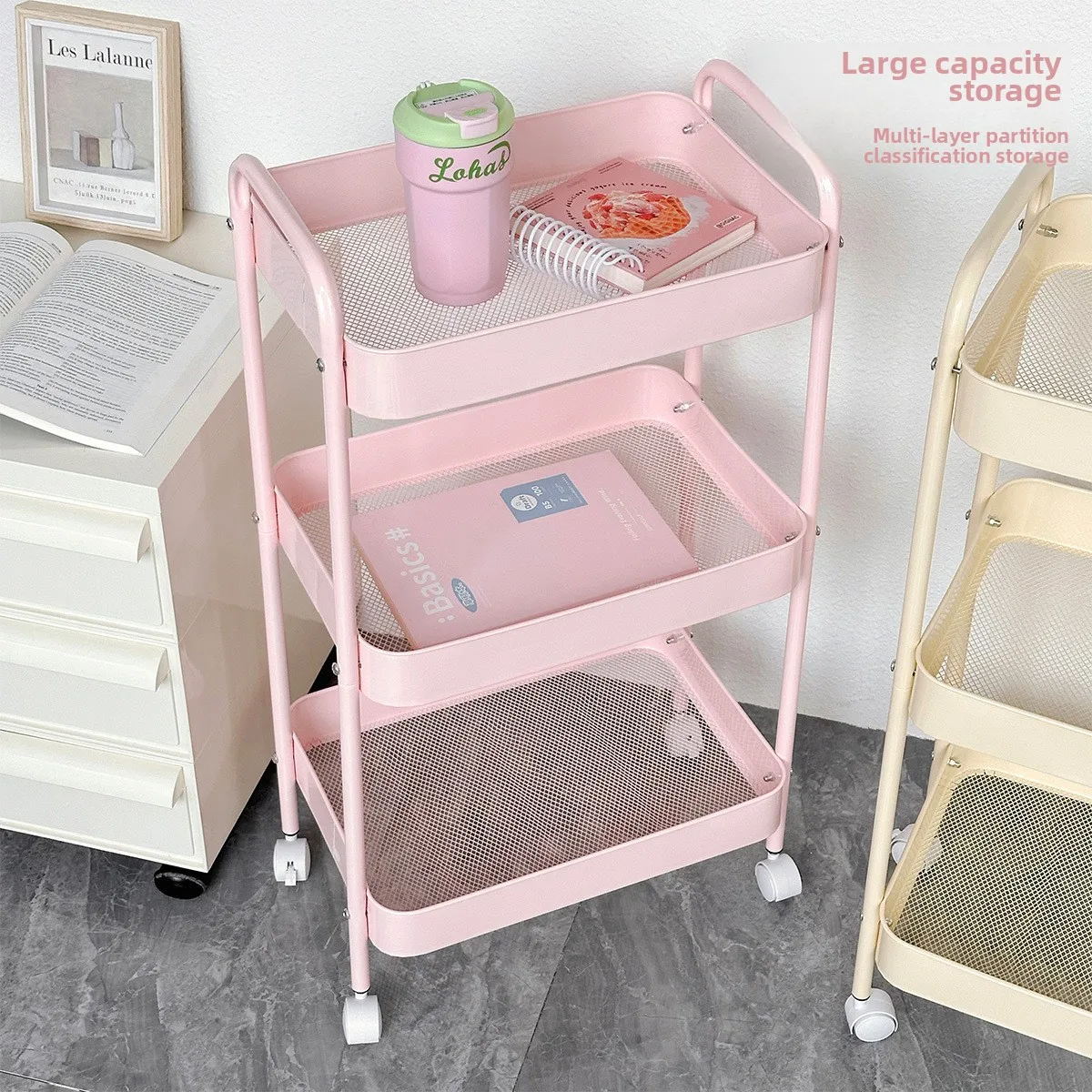 

Trolley Rack Floor-to-ceiling Multi-layer Removable Bedroom Living Room Kitchen Bathroom Storage Rack Dormitory Snack Rack