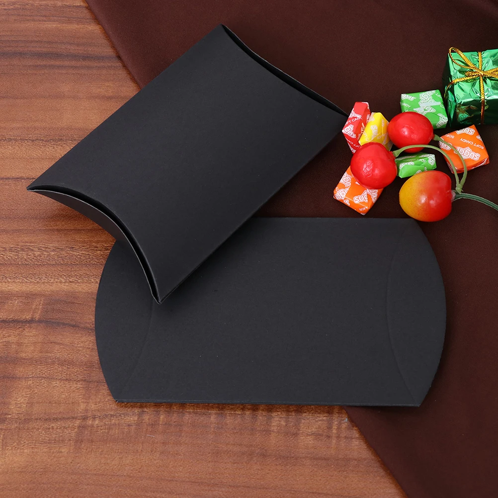 

50pcs Pillow Boxes Kraft Paper Candy Bags Gift Containers for Christmas Birthday Party Favors Jewelry Storage