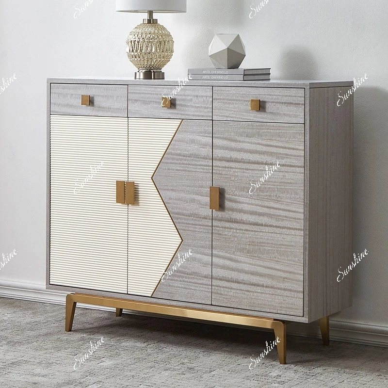 

Light luxury large-capacity entrance cabinet Modern simple living room partition storage cabinet