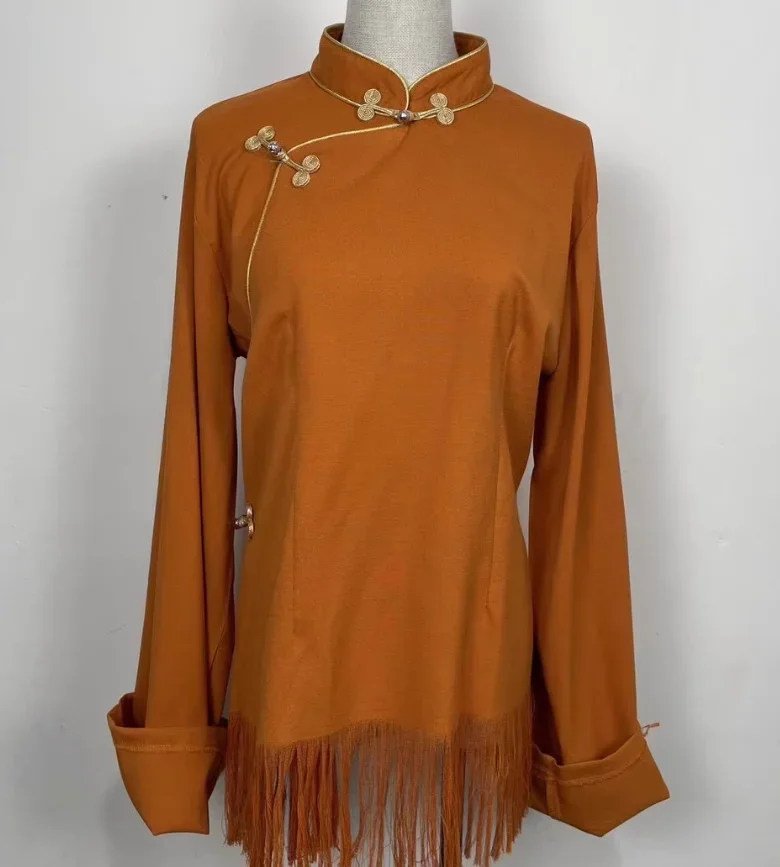 

Chinese Xizang Women's Plain Color Hidden Shirt