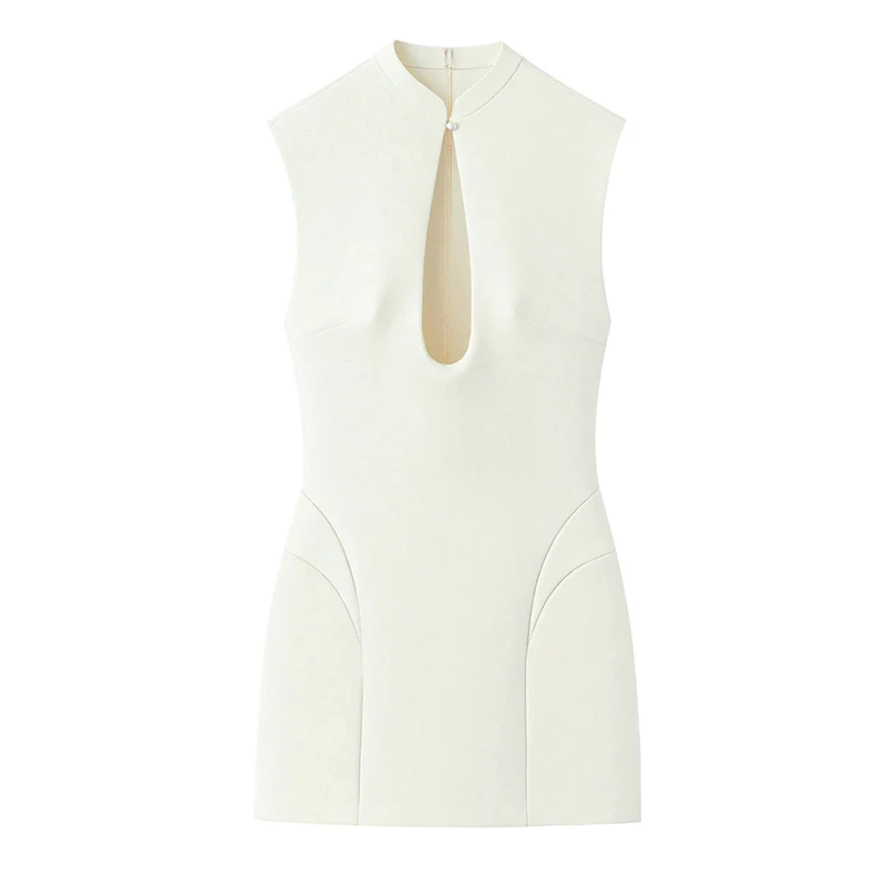 mandarin collar bodycon dress Public Desire bodycon mini dress with mandarin collar and frogging in flame print