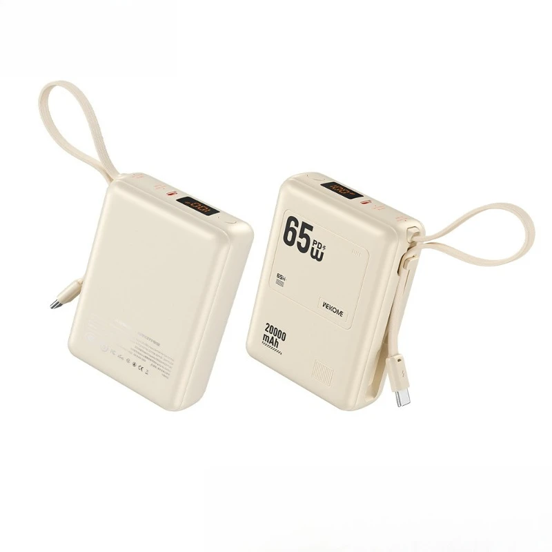 

Портативное зарядное устройство большой емкости 20000 мАч с кабелем, 65 Вт, для ноутбуков и мобильных устройств