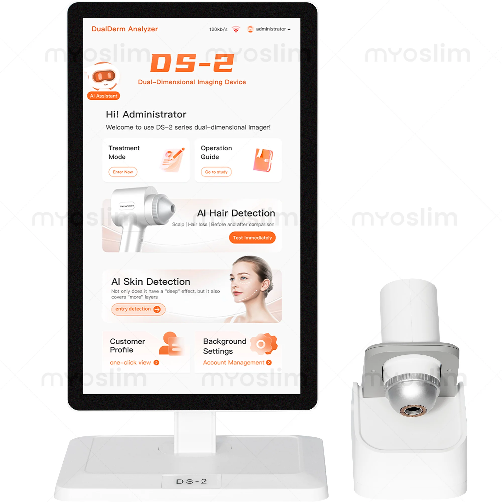 2 in 1 AI Intelligent Hair Analyzer +Skin Analysis Beauty Machine With Screen HD AI Good Testing Device Hot in Salon/ Spa