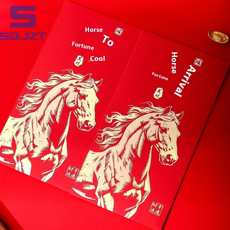 6Pcs Chinese New Year Money Envelope Lucky Red Pockets 2026 Horse Year Spring Festival Red Envelope Marriage Birthday Envelope