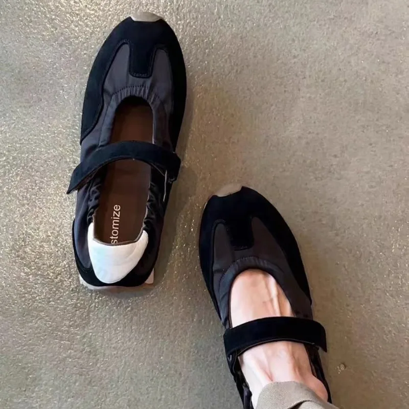 Zapatos planos de Ballet para Mujer, Zapatos informales antideslizantes y cómodos para exteriores, Retro, de boca poco profunda, Mary Jane, otoño 2025