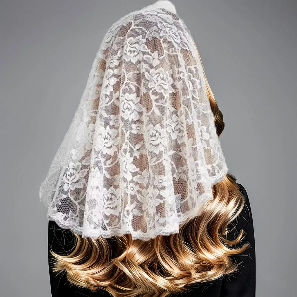 Lace Mantilla Veils For Church Black Catholic Chapels Christian Veils For Wedding Bride Spanish Traditional Muslim Head Covering