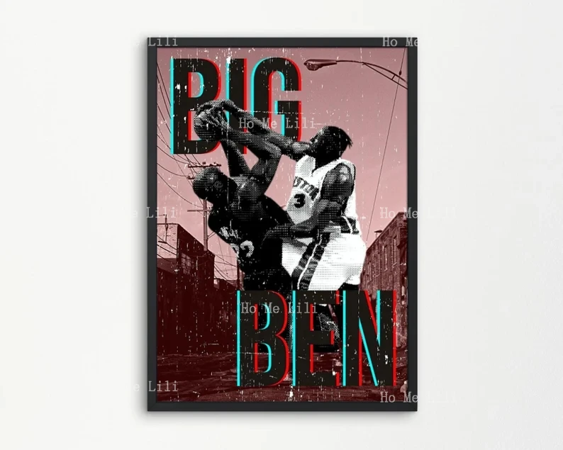 Ben Wallace Poster Big Ben Block On Shaq Basketball Team Print Street Decor Bedroom Office Gym