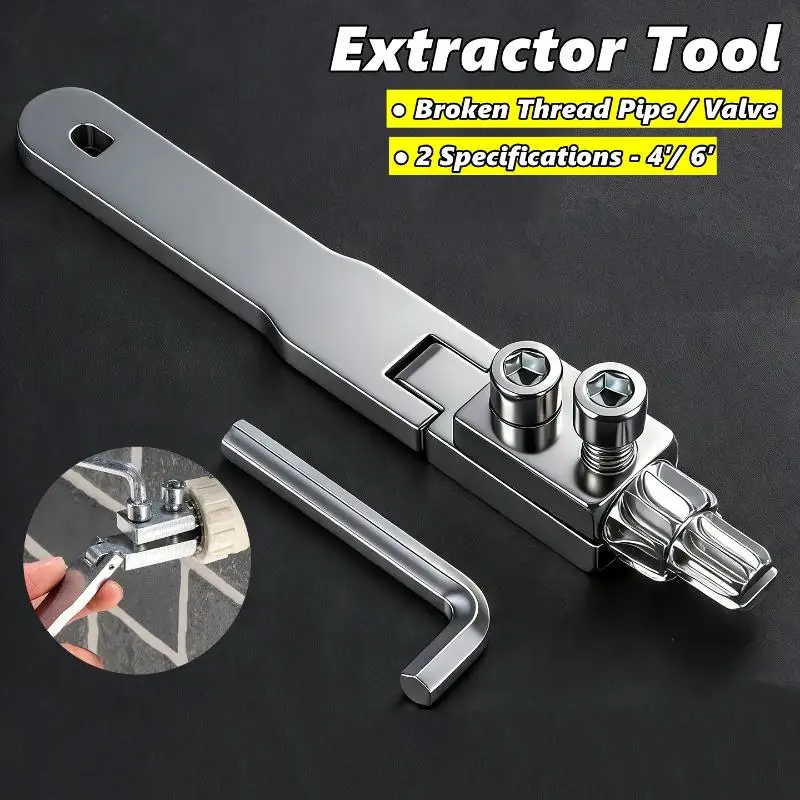 Broken Pipe Extractor Tool 3/4 Inch Carbon Steel Easy Out Broken Screw Plumbing Tool For Bathroom Repair Basement Laundry Room