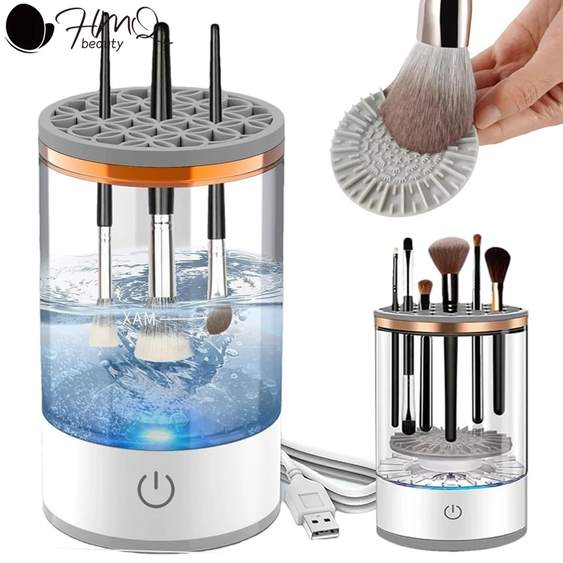 

3 IN 1 USB Electric Makeup Brush Cleaner Portable Machine With Makeup Brushes Drying Rack Automatic Cosmetic Brush Cleaner Tools