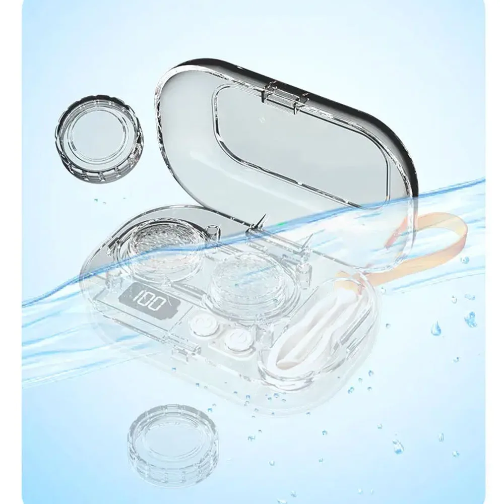 Contact Lens Ultrasonic Cleaning Machine High Frequency Vibration Timing Rechargeable Cleaner Contact Lens Remover Tool