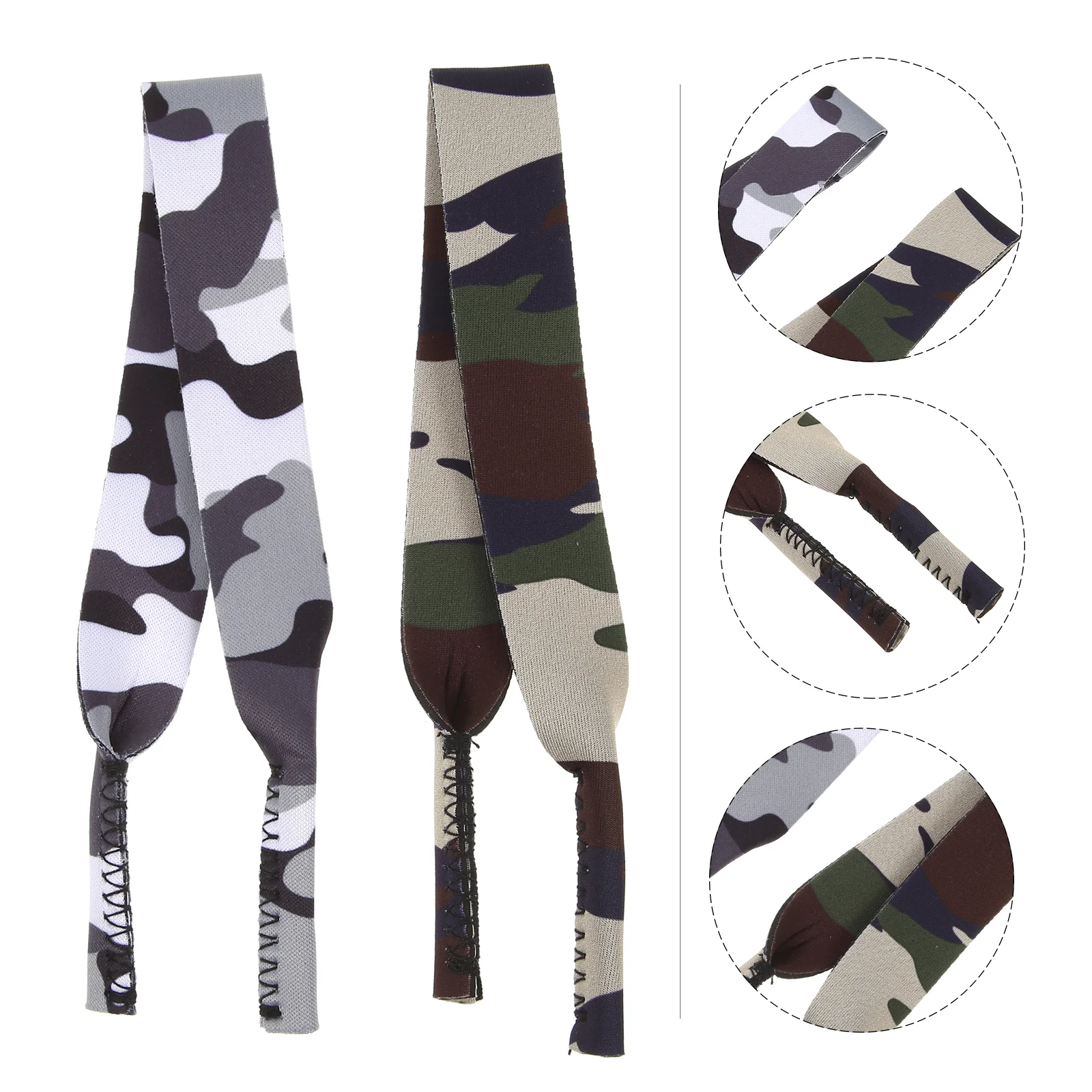 2 PCS Camouflage Glasses Rope Masks Anti-lost Ropes Hanging Decorate Sunglasses Lanyards Neoprene Gauze Accessories