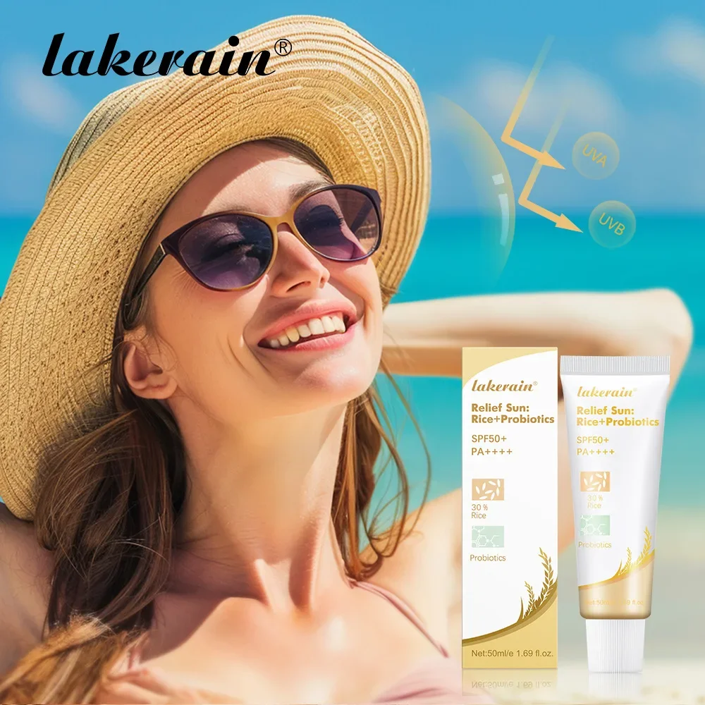 

Солнцезащитный крем Lakerain Rice SPF50: Долговременная защита от УФ-лучей, увлажняющий, освежающий, легкий, нежирный, изолирующий защитный крем