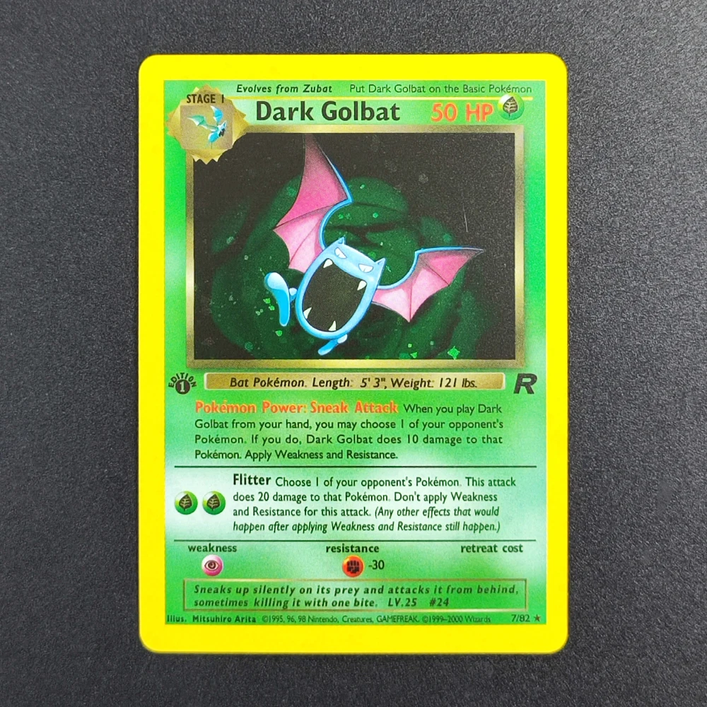 

DIY Pokemon TCG Pocket Card 2000 P.M Dark Golbat 7 Super Rare Collectibles Card Single Classic Game Anime Cards Toys