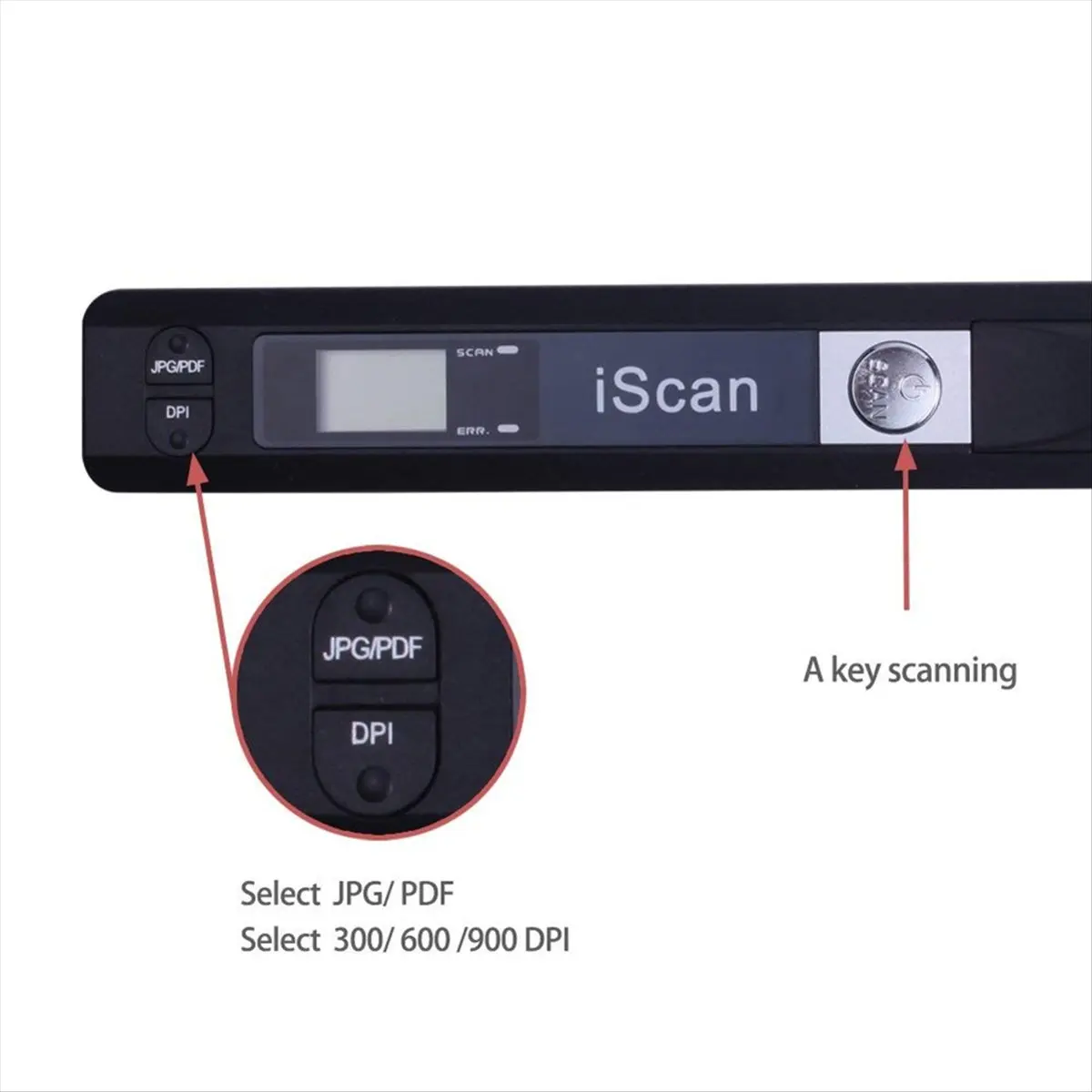 Goodprice Portable Scanner 900DPI Handheld A4 Document Scanner LCD Display Supports JPG/PDF Formats Ideal for Books & Images
