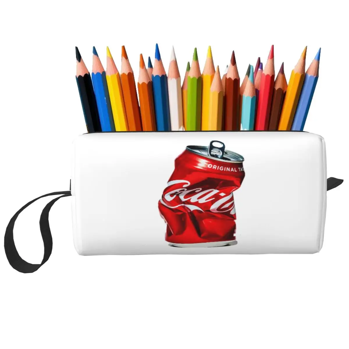 Bolsa de maquiagem Coca Cola, organizador de cosméticos, kit Dopp, bolsa de beleza para mulheres, estojo para lápis
