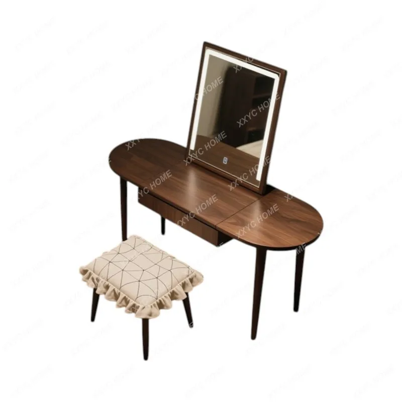 Light luxury makeup table antique bedroom simple solid wood banana leaf shape simple modern