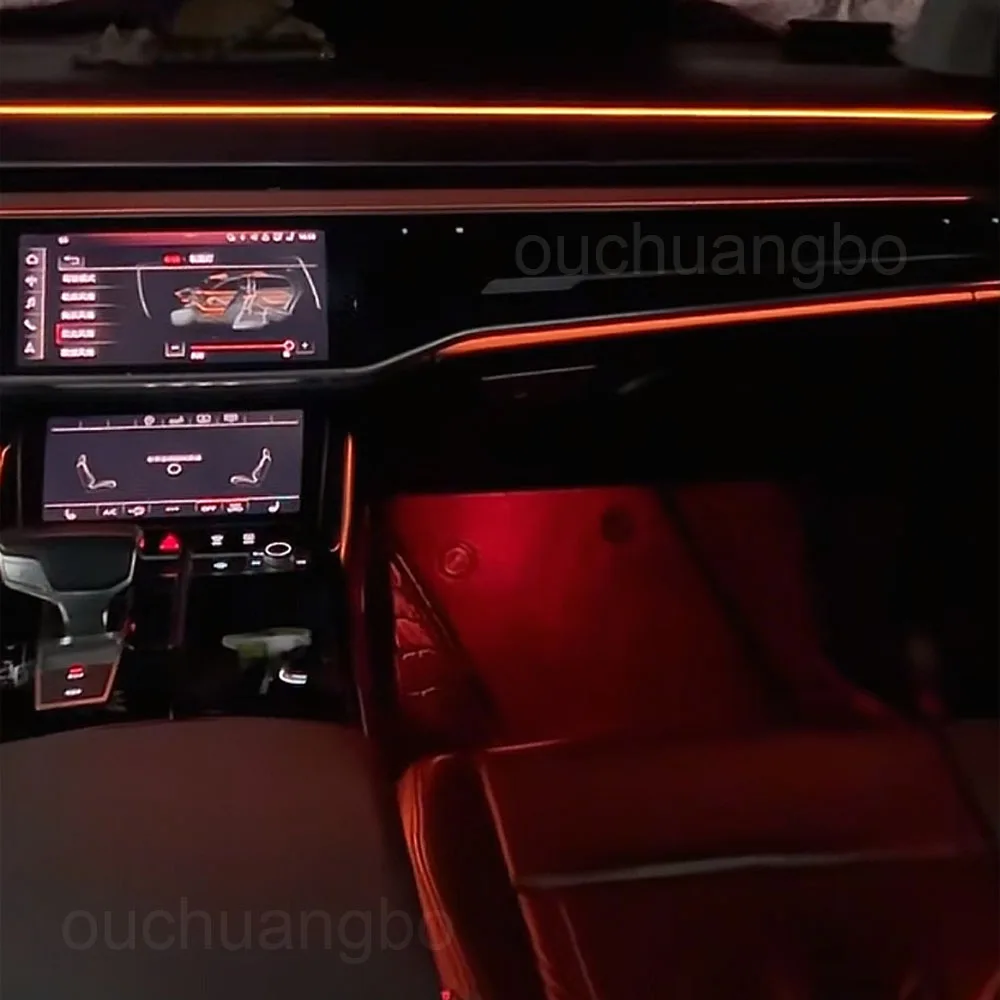 Ouchuangbo Ambient Light for A8 A8L 2019-2025 Interior Atmosphere Lamp Strip Dashboard LED Lighting 256 Colors Lumiere