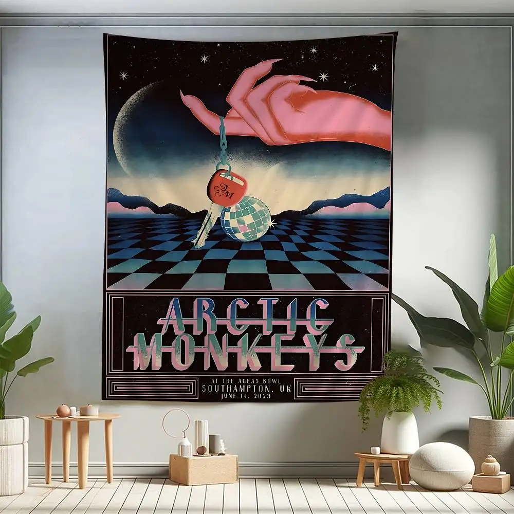 A-Arctic M-Monkeys Rock Band Cartoon Tapestry Wall Hanging Decoration Household Home Decor