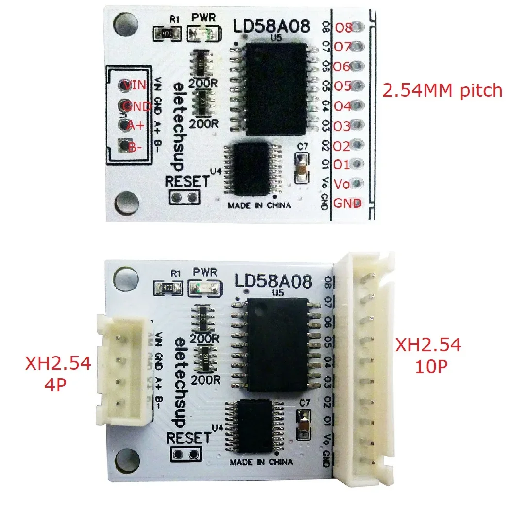 8Ch Rs485 Modbus Rtu Do/pwm Output Multifunction Mos Driver Board for Multilayer Signal Lights Led Relay Solenoid Valves Motor