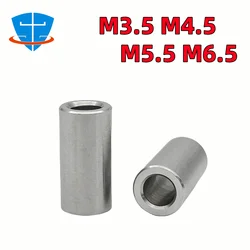 10/5/2pcs M3.5 M4.5 M5.5 M6.5 304 Stainless Steel Bearing Bushing Unthread Hollow Casing Round Column Joint Spacer Length 2-30mm