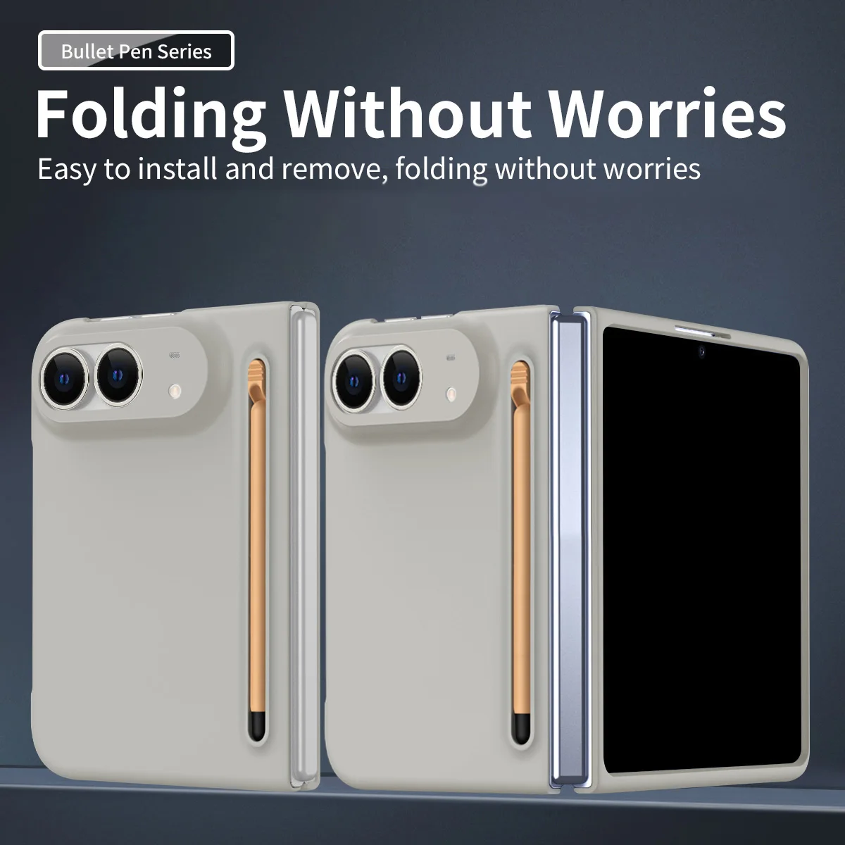 For iPhone Duo Case Ultra-Thin Skin-Friendly Matte With Tempered Film Touch Pen Folding Shockproof Protection Cover Accessories
