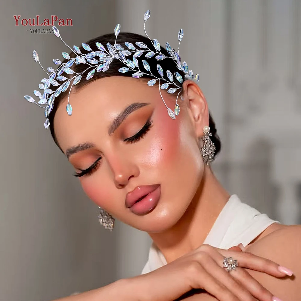 

YouLaPan Wedding Bride Crystal Headband Handmade Elegant Headwear Bridesmaid Hair Accessories Women Banquet Party Jewelry HP936