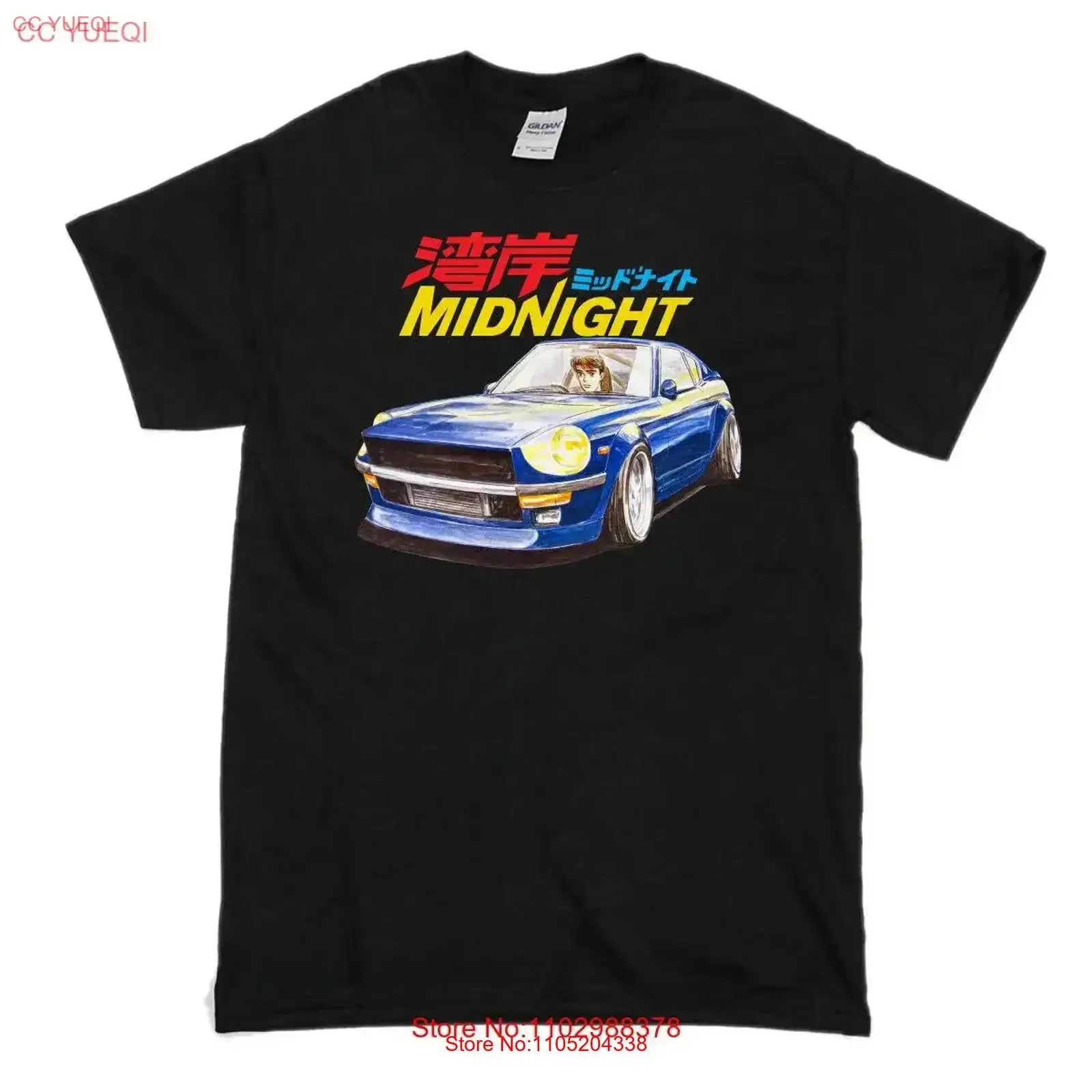 

Wangan Midnight JDM рубашка для дрифт-гонок, футболка с короткими рукавами, 100, хлопок, винтажная, стираная, с рисунком, унисекс, универсальная, дышащая