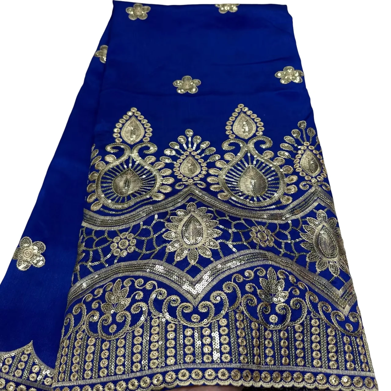 Hot Sale African Traditional Wedding George Lace Fabric With Sequins And Embroidery Nigerian Guinea Bride Dress Sewing Material