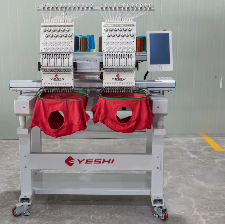 Yeshi Multifunctional 9/12/15 Needles Double Heads Computerized Embroidery Machine for Flat /Cap/T-shirt