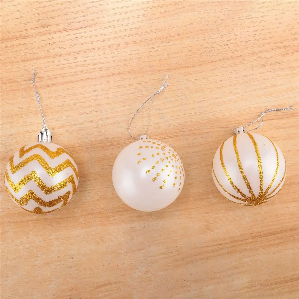 [N84R] 30Pcs Christmas Tree Decor High Qulity White Gold Ball Ornament Bauble Party Hanging Ball for Home Christmas Decorations