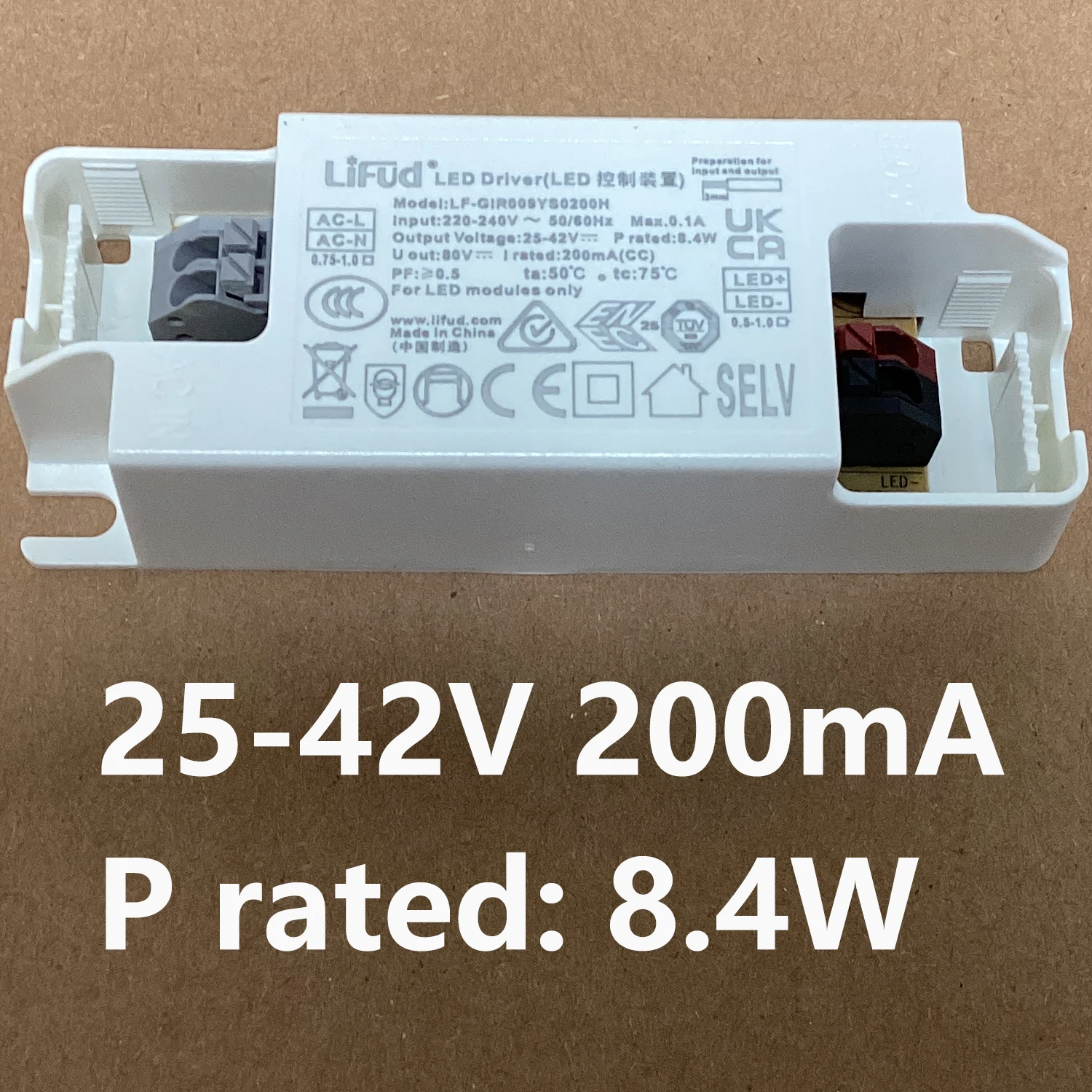 Lifud Constant Current Flicker Free LED Driver 135mA 160mA 180mA 200mA for Class II light fixtures