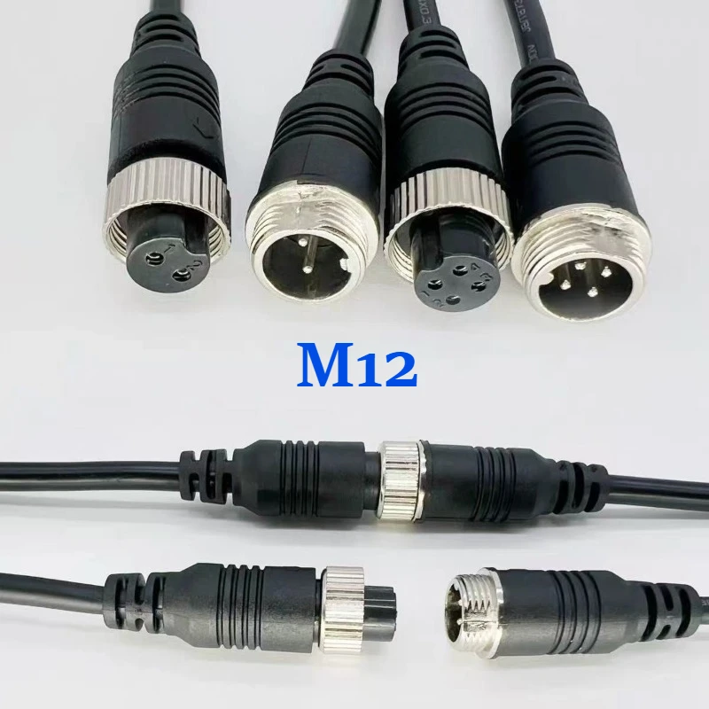 4 Pin M12 Aviation Signal Cable Male Female Plug Wire for CCTV Car Camera DVR Video Monitor Subwoofer
