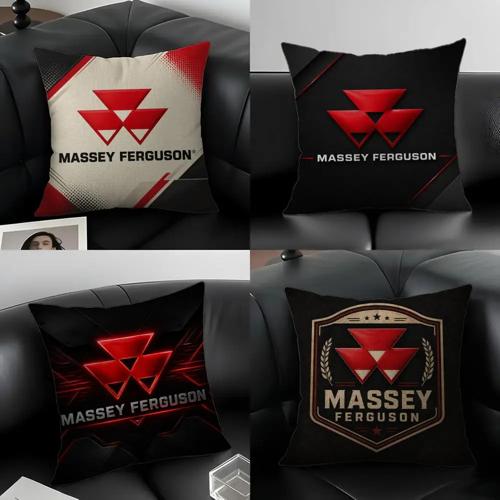 Brand Massey Ferguson Cushion Cover Natural Linen Pillowcase Set, All-in-One Decor for Sofa, Bedroom & Chair