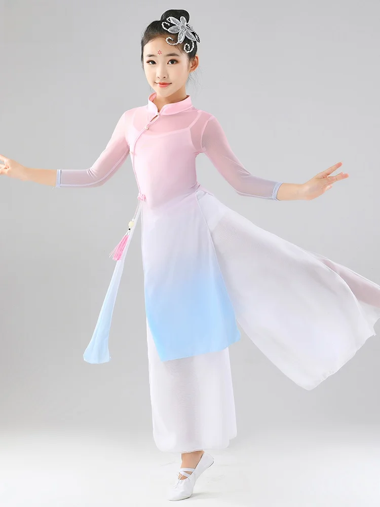 

Костюм для классических танцев Ele для девочек: легкий, воздушный, в стиле Ханьфу, для занятий и выступлений, в древнем стиле