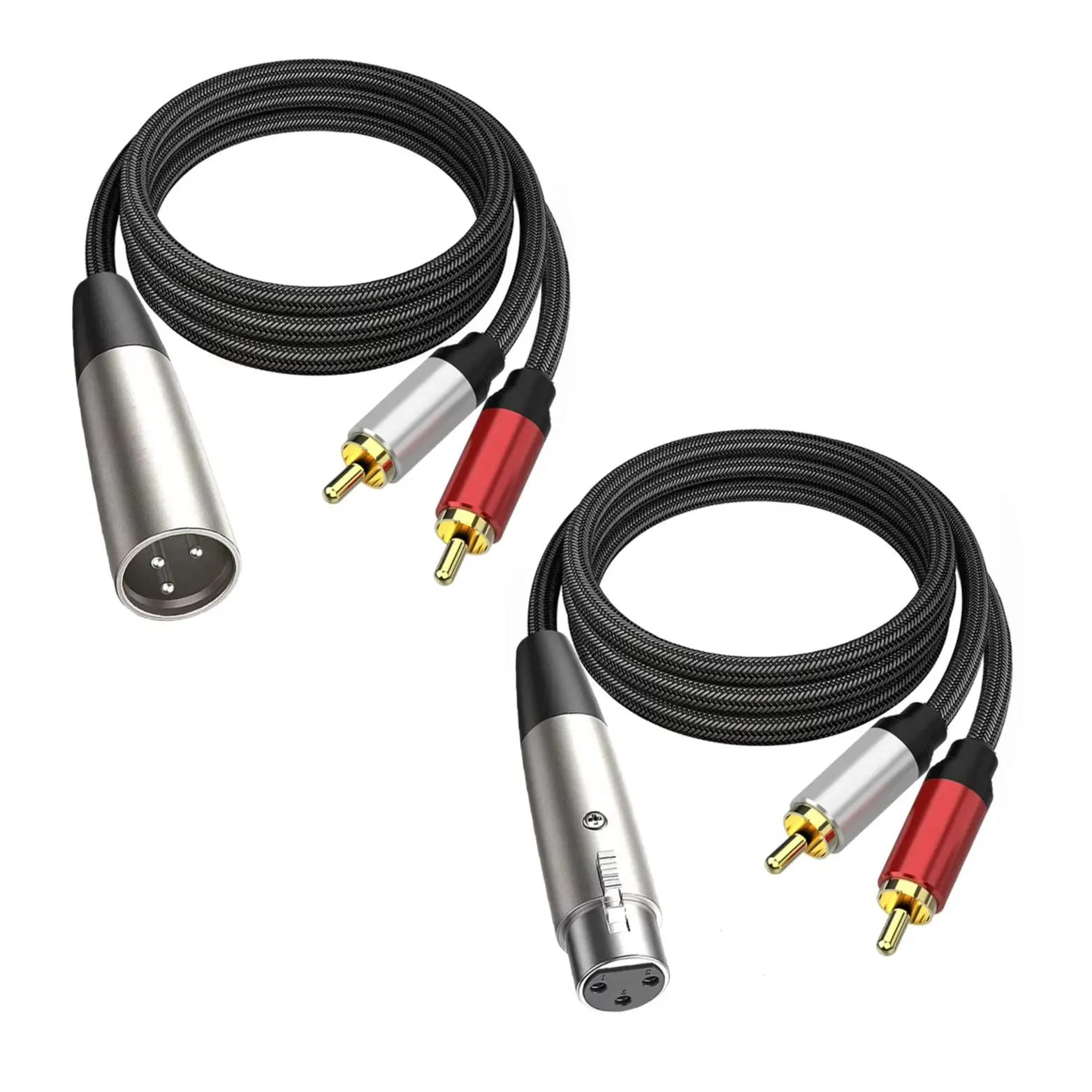 XLR Male To 2 RCA Y Splitter Cable