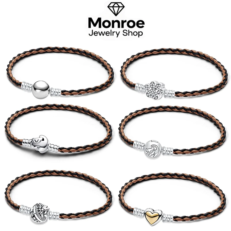 

Браслет Disney из стерлингового серебра 925 пробы с двойным кругом и львом — подходит для серебра 925 пробы, очаровательный подарок на день рождения своими руками