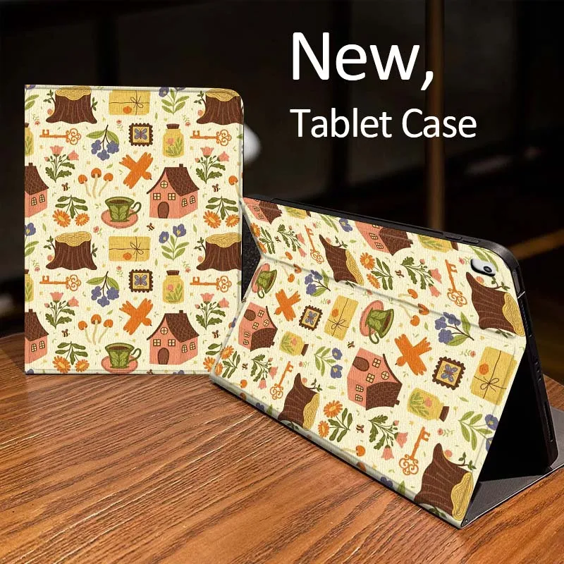 Cartoon Strawberry Bee Pattern For iPad Pro mini Air 1 2 4 3 5 6 7 8gen 9gen 11 M2 M3 M4 6th 7th 10th 11th Gen 2025 Tablet Case