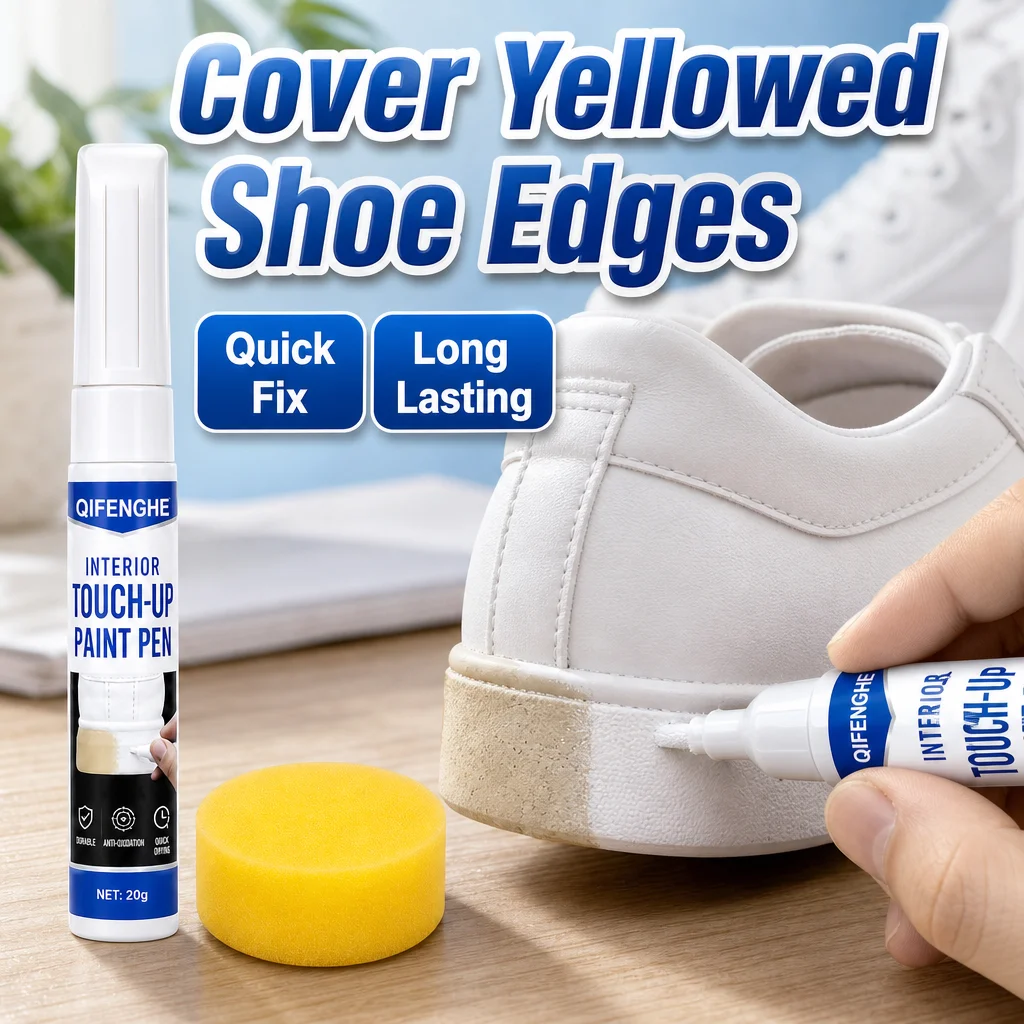 Shoe Edge Repair Pen Hide Yellow Marks Refresh White Sneaker Soles Durable Surface Recoloring Tool