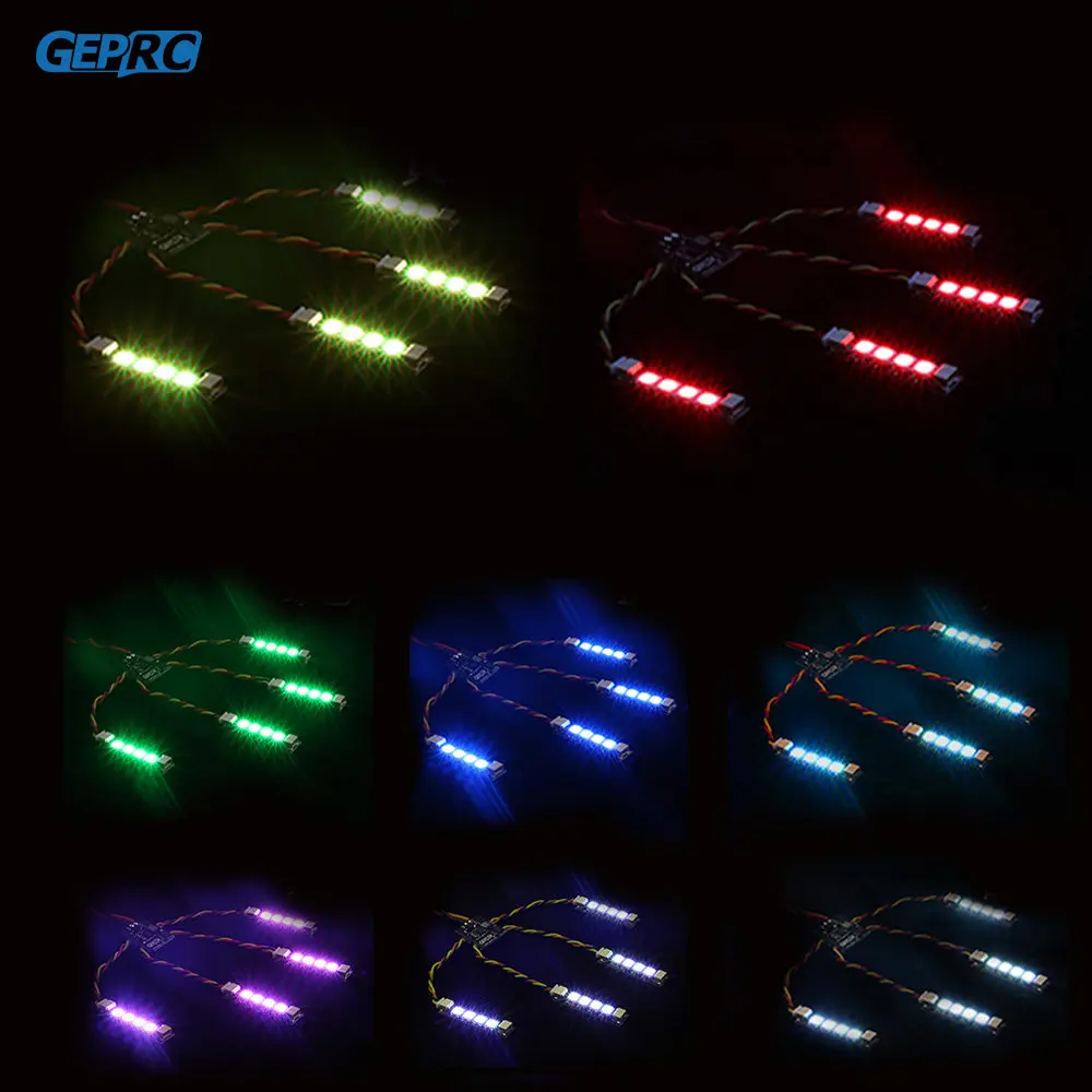 GEPRC jeden rząd 4 koraliki do lampy programowalnego modułu FPV sterowanie LED wyścigowego nocnego lotu DIY zdalnie sterowany Quadcopter Freestyle