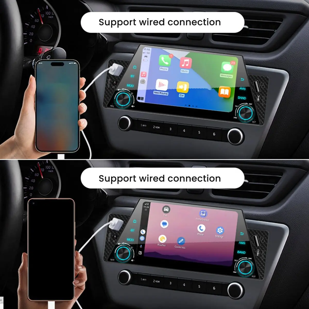 belong 5 Inch MP5 Car Radio CarPlay Android Auto MirrorLink Touch Screen FM Aux EQ Bluetooth Universal Multimedia Player Radio