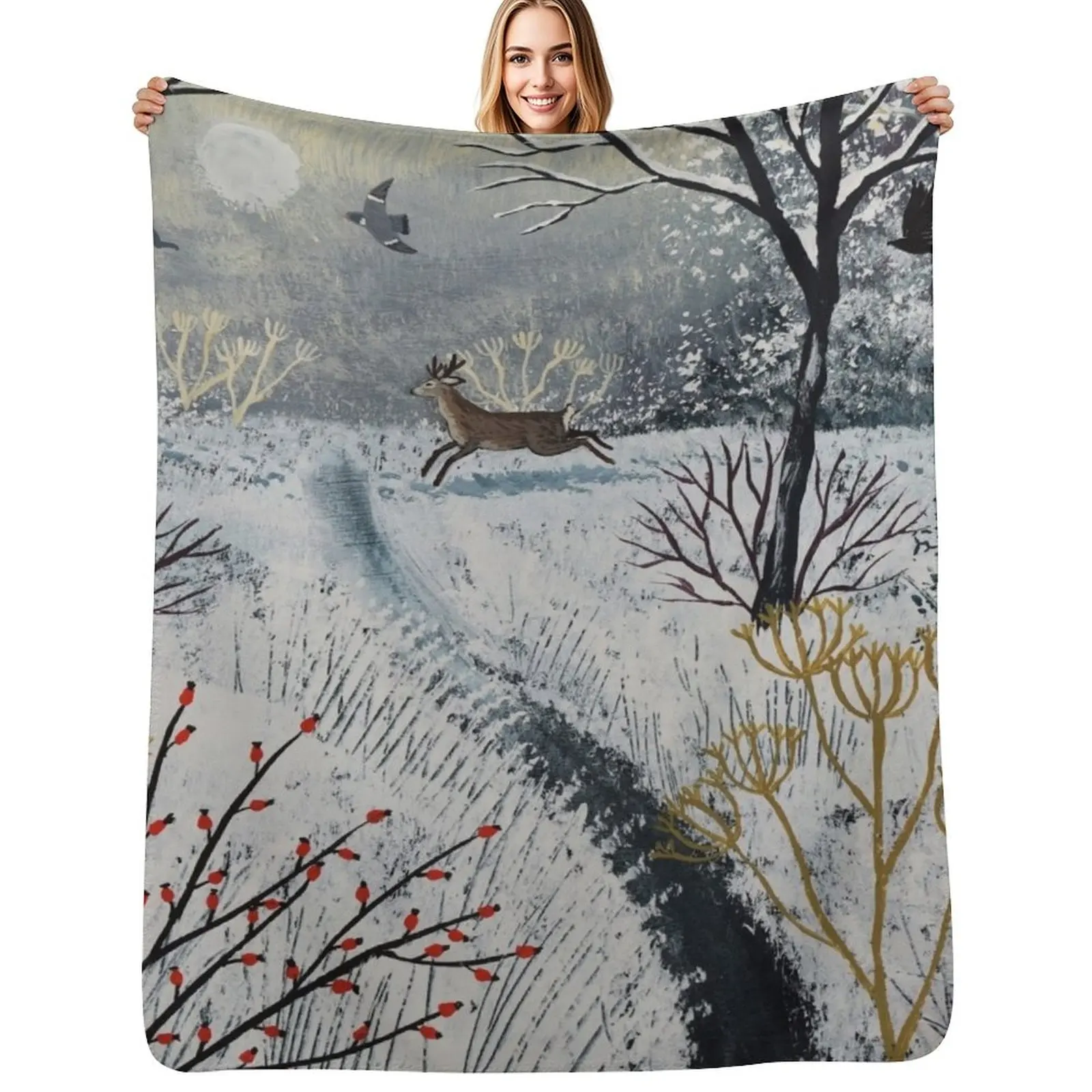 

The Silence of Snow Throw Blanket Decorative Sofa Blankets Sofas Of Decoration Thermal Multi-Purpose Blankets