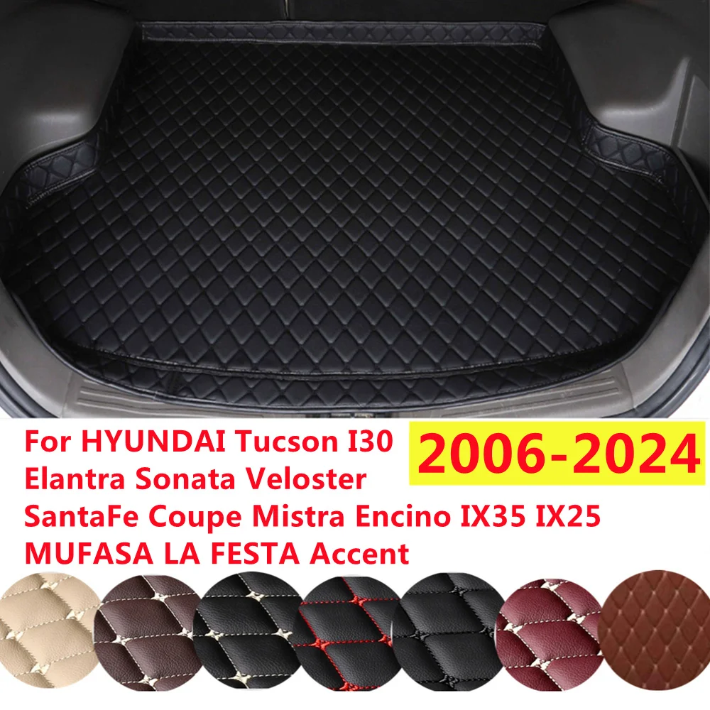 YJ High Side XPE Leather Car Trunk Mat Custom For HYUNDAI Tucson Elantra Sonata Veloster SantaFe Coupe Mistra Encino IX35 IX25