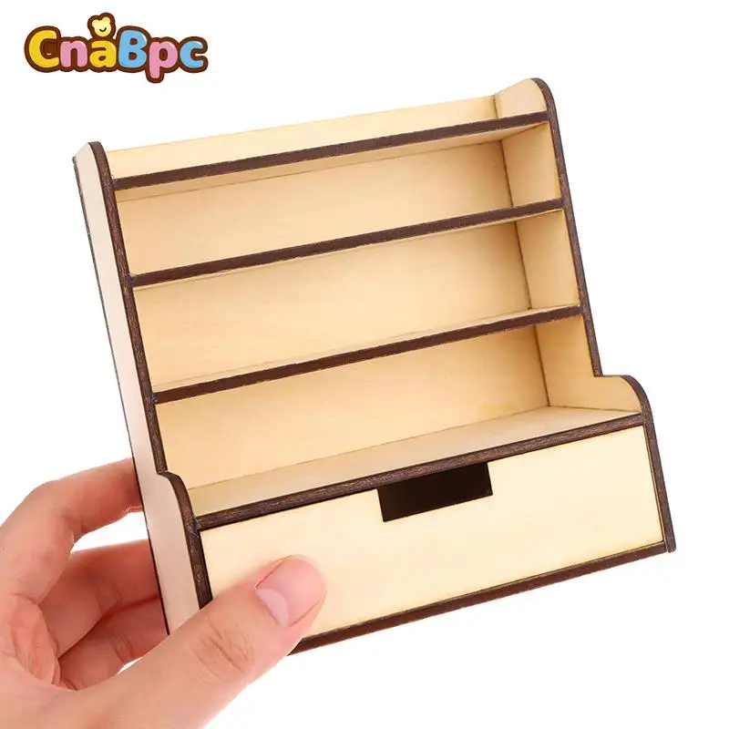 

1:12 Dollhouse Miniature Wooden Display Cabinet Storage Rack Bookshelf Showcase Shoe Rack Mini Furniture Model Scene Decor Toy